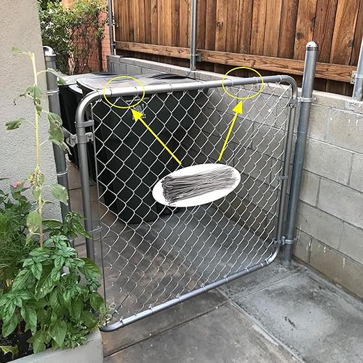 8 inch 100-Pack Chain Link Fence Ties, Heavy Duty 11 Gauge Aluminum Fence Tie Wires, Chain Link Hook Ties Dog Fence Slats for Chain Link Fence, Garden Fence, and Dog Fence Repair