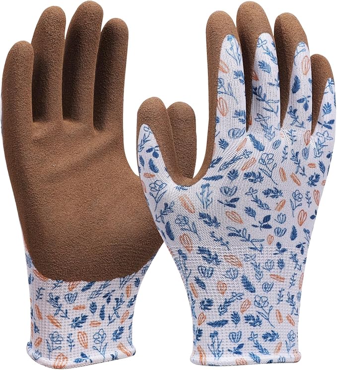 KDK Gardening Gloves for Women and Men, ECO Recycled Polyester Work Gloves with Latex Coating
