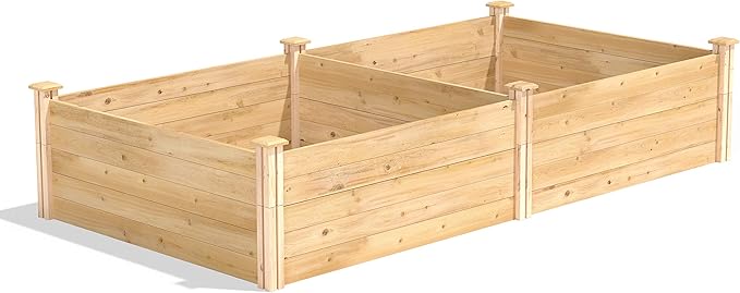 Greenes Fence Classic Cedar Raised Garden Bed, 4' x 8' x 17.5" (1/2" Thick) - Made in USA with North American Cedar