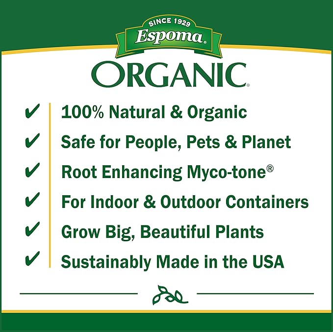 Espoma Organic Potting Soil Mix - All Natural Potting Mix for All Indoor & Outdoor Containers Including Herbs & Vegetables. for Organic Gardening, 16 qt. Bag. Pack of 1