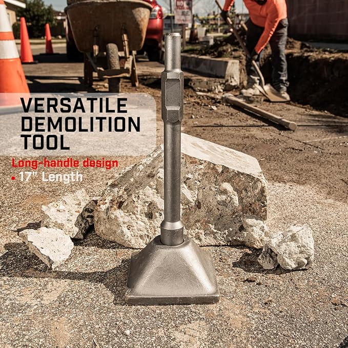 XtremepowerUS 1-1/8" Hex Tamper Shank & Plate (Tamper Shank and Plate) Chisel Dirt Compactor, Electric Jack Hammer 6 x 6 inch Compactor Plate