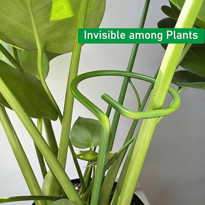 12-Pack Plant Stakes for Indoor Plants, 16 Inch Heavy Duty Adjustable Support Stakes & Tall Sticks for Monstera, Amaryllis, Orchid, Snake Plant, Single Stem, Indoor Outdoor