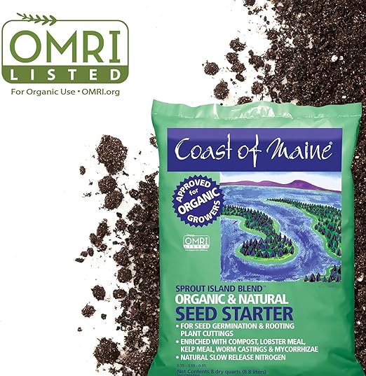 Coast of Maine, 8qt (Pack of 8) Sprout Island Blend, Organic & Natural Seed Starter for Seed Germination & Root Plant Cuttings