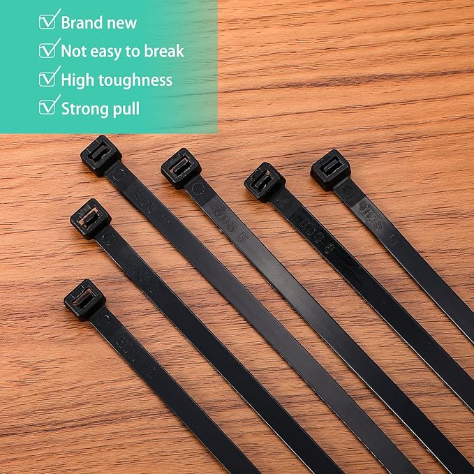 Shappy 50 Pcs Zip Ties Heavy Duty Strong Large Cable Wire Ties Zip Industrial Sturdy Wire, Awnings Tying Branches Bundling of Crops Fixed Water Pipes(36 Inch,Black)