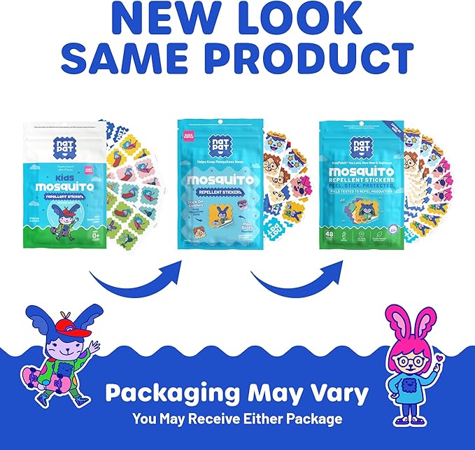 NATPAT Buzz Patch Mosquito Patch Stickers for Kids - Plant Based Ingredients, Non-Toxic - The Original All Natural Citronella Essential Oil Insect Patch, DEET Free, for Toddlers, Kids (60 Pack)