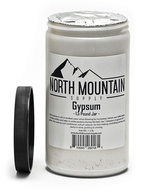 North Mountain Supply - GY-1.5lb Food Grade Calcium Sulfate (Gypsum) (1.5 Pounds)