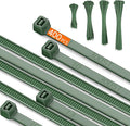 PA66 Green Zip Ties, 400pcs 12+10+8+4 Inch Heavy Duty Cable Zip Ties, Premium Self-locking Nylon Cable Plastic Ties Decoration Tie Wraps for Christmas Tree Holiday Lights Gardening Plants Grid Wall