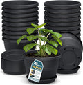 10-Inch Whiskey Barrel Planters Outdoor Pack of 20 - Durable Plastic Plant Pots for Indoor & Outdoor Use with Drainage & Saucer, Lightweight Rustic Barrel Planters for Flowers, Herbs & Small Plants