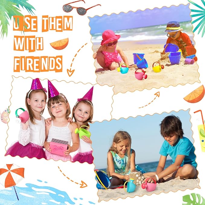 Gemscream 12 Pcs Watering Can Set Small Plastic Beach Watering Can Bath Toy Toddler Gardening Equipment Toy for Girl Boy Beach Outdoor Garden