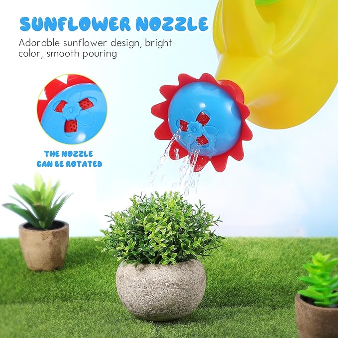 TOYANDONA 2pcs Toy Watering Can for Kids - Small Plastic Watering Cans Garden Flower Water Pot for Spring Summer Outdoor Bath Beach Sand Toys (Random Color)