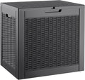 KAMABOKO 31 Gallon Outdoor Storage Box, Resin Deck Boxes Indoor and outdoor, Waterproof Storage Box Lockable Lid for Garden Tools, Package Delivery, Pool Supplies, Patio Cushions, Black