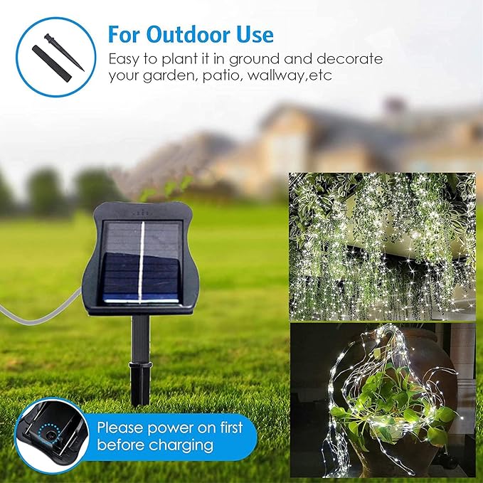 ANGMLN Solar Garden Lights Outdoor, Solar Watering Can Lights Garden Decor Gifts for Grandma Mom, Waterproof Hanging Lantern with String Lights Yard Decoration (Cool White-No Can)