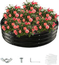 4FT Diameter Galvanized Garden Raised Bed/Plant Box/Fire Pit Ring - 0.8mm Thick,12 Inch Tall,Perfect for Planting a Variety of Flowers,Herbs,Vegetables (Black, 48 Dia X 11.5 inches)