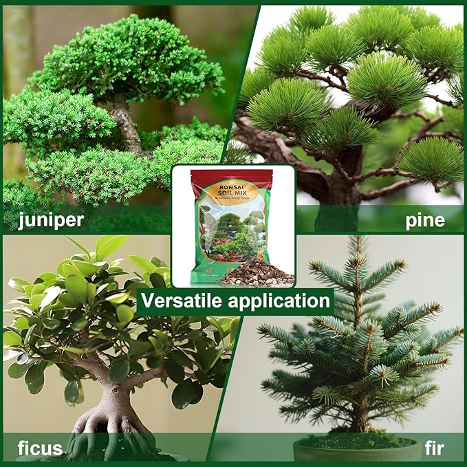 Premium Bonsai Soil Mix with Enhanced Aeration & Drainage 10qt - Professional Grade Potting Soil for Bonsai Pots