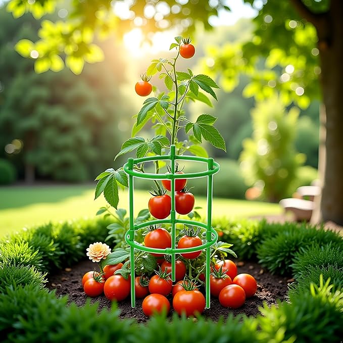 Tomato Cage | Tomato Support | Adjustable Green Plant Supports for Garden | 48in Deformable Assembled Tomato | Trellis for Vegetable, Flower and Fruit Growing，Plant Support Structures