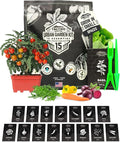 Tactiko Survival 15 Vegetable Seed Kit Varieties for Small Urban Garden, Balconies & Patios - Non-GMO, Heirloom - Popular USA-Grown Dwarf Seeds for Planting Vegetables - Indoor, Outdoor