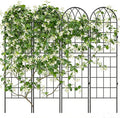 4 Pack Metal Garden Trellis for Climbing Plants, 71 Inch Black Metal Garden Trellis for Vines Plant Rose Vegetable Support,Large Decorative Outdoor Trellis