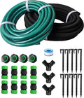 Customizable Soaker Hose System - 1/2 inch x 75ft Soaker Hose with 50ft Garden Hose, Irrigation Weeping Hose with Reinforced Fittings for Raised Garden Flower Bed, Vegetables and Shrub Plants.
