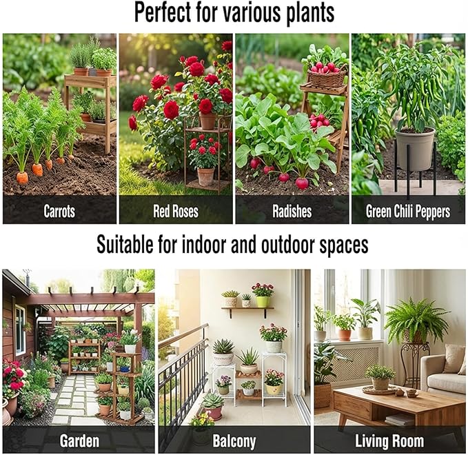 3PCS Raised Garden Beds Outdoor with Legs Planter Box, 47x16x21in Reinforced Support Rods, Drainage Grid, Multi-Combination Options for Vegetables, Flowers, Herbs, Ideal for Balcony, Patio Gardening