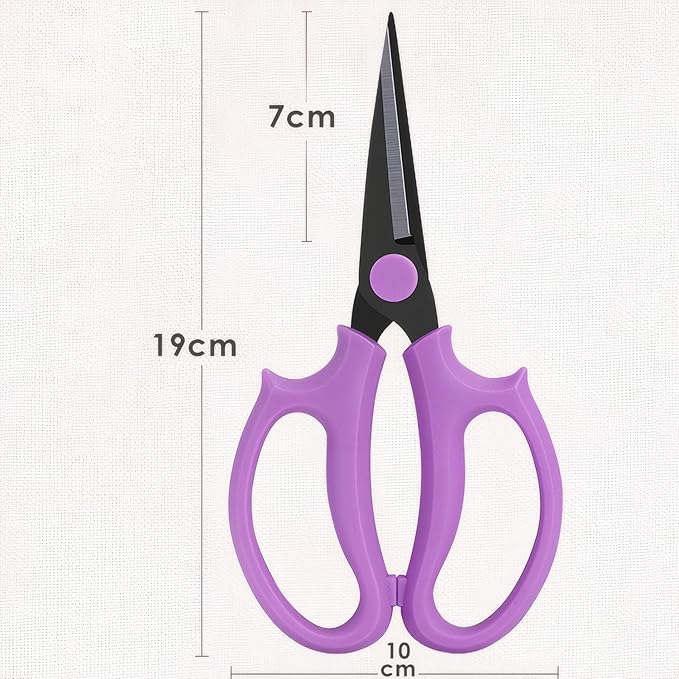 Garden Pruning Shears Scissors with Comfort Grip Handle, Premium Steel Professional Floral Scissors, Perfect for Arranging Flowers, Pruning, Trimming Plants, Gardening Tool (Pointed pink)
