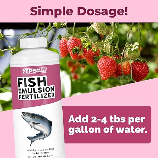 Fish Emulsion Fertilizer – Liquid Organic Fish Emulsion Fertilizer for Plants & Vegetables, 32 oz