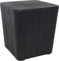 Sunnydaze 11.5-Gallon Outdoor Deck Box - Weather-Resistant Side Table with Storage for Cushions, Garden Tools, Pool Supplies - Phantom Gray - Faux Plank