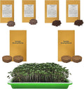 Home Microgreens Kit Refill - Coco Coir Growing Medium - Premeasured for 4 plantings; Includes Non-GMO Organic Broccoli and Radish Seeds for 4 Harvests - Detailed Instruction Sheet