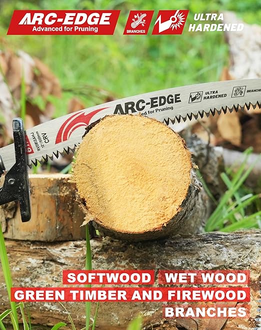 EZARC Japanese Teeth Reciprocating Saw Blades 12 Inch, Arc Edge Wood Pruning Saw Blades 6TPI for Tree Trimming, Wood Cutting, 3 Pieces