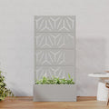 Casaphoria Metal Raised Garden Bed with Trellis, 59"x30"x12" Planter Box for Climbing Plants, Vegetables & Vines, Features Drainage Holes and Privacy Screen, Grey-Star