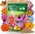Milkweed Seeds for Monarch Butterflies – Wildflower Seeds Mix 18000+ Seeds (1.76 oz), Perennial Pollinator Garden Flowers, Attract Bees, Butterflies & Hummingbirds, Easy to Grow