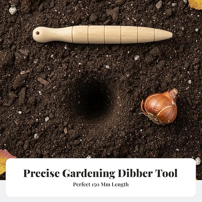 Garden Dibber with Measurement Lightweight Simple to Use 5.91inch Gardening Accessories Practical Handheld Bulb Planting Tool