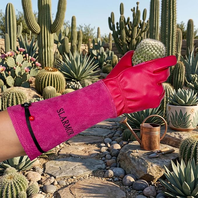 Long Gardening-Gloves Women/Men-Thorn proof Rose Pruning Heavy Duty Gauntlet, Best Garden Gifts for Gardener-S