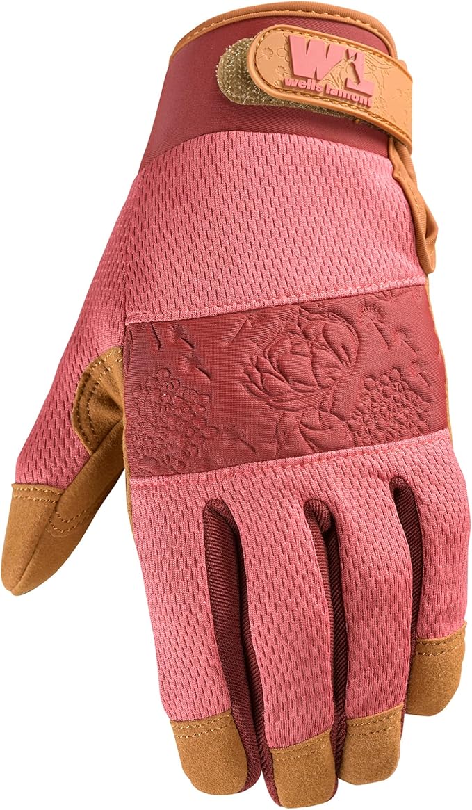Wells Lamont Women's High Dexterity Breathable Work and Gardening Gloves, Pink, Medium (7759M-700)