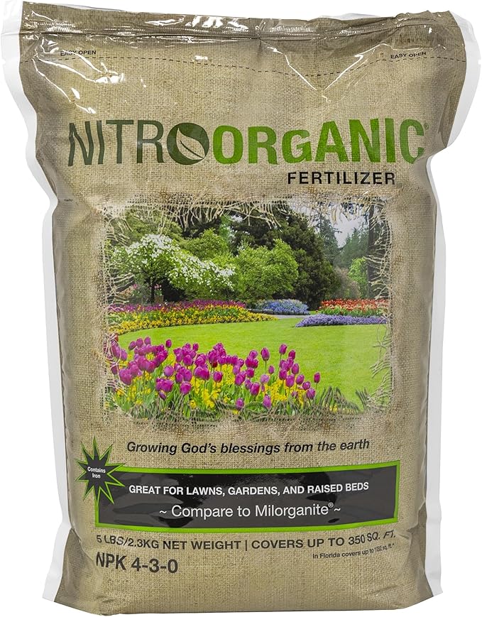 Farmer's Organic NitroOrganic Natural Plant Food Slow Release Fertilizer, 5 Pounds - Provides Optimal Nutrient Intake to Enhance Root Growth in Lawns, Gardens, Raised Beds, Seedlings & More