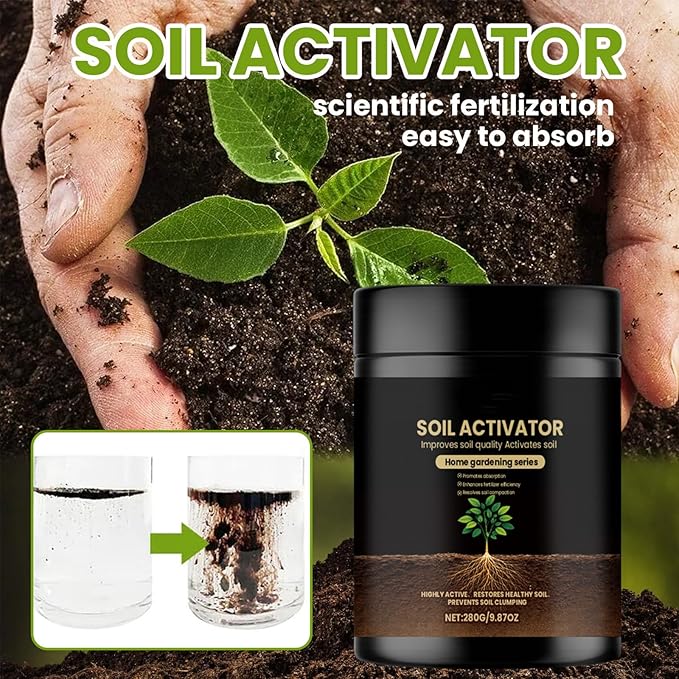 Soil Pro Activator, 280g/9.87oz Soil Activator for Plants & Gardens, Soils Conditioner, revitalizer & Restorer, Enhance Growth for Vegetables & All Plants (1PCS)
