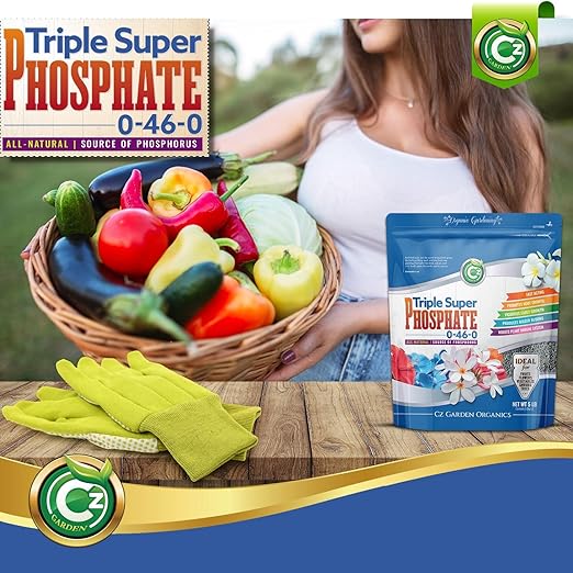 Triple Super Phosphate 0-46-0 Fertilizer - Made in USA - Bloom Booster - TSP Pure Phosphorus Plant Food for Indoor/Outdoor Plants and Flower Gardens - Fruit, Vegetables, Holistic Herbs, Trees & More!