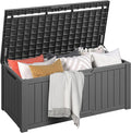DWVO 120 Gallon Outdoor Storage Deck Box, Weather-Resistant Resin, Versatile for Patio Furnishings, Outdoor Cushions, Garden Tools, and Sports/Pool Gear (Dark Gray)