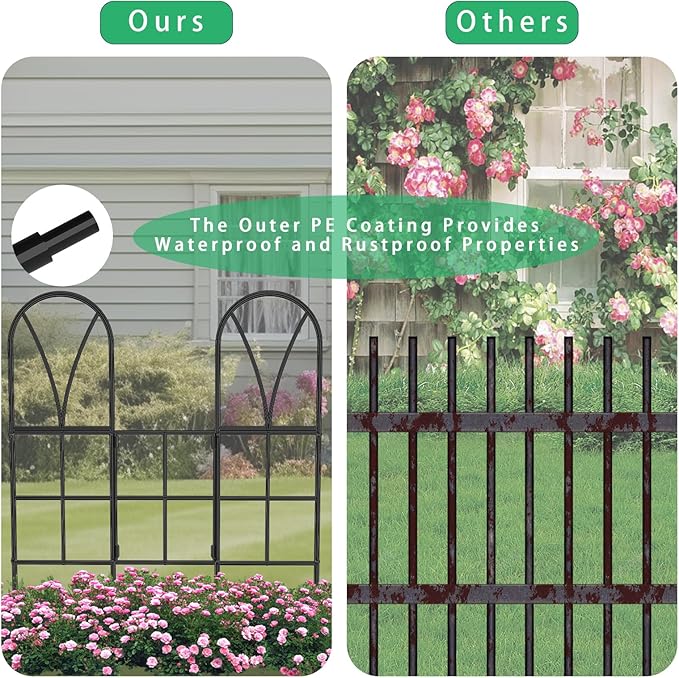 Metal Garden Trellis for Climbing Plants Outdoor, 2 Pack 45" Black Rose Trellis Rustproof Wall Trellis for Roses Vine Cucumbers Vegetables Flower Support