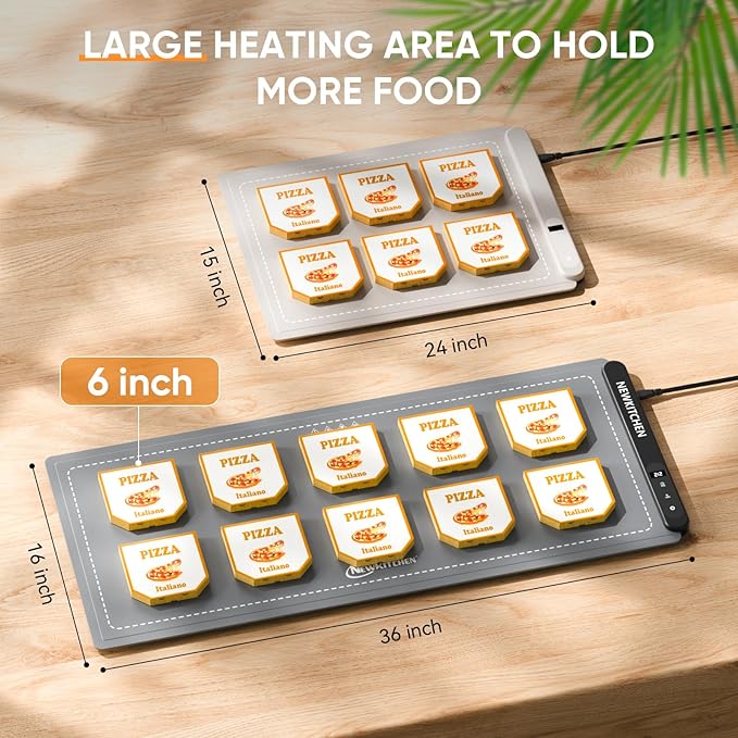 Warming Mat for Food, (XXL 36"x16") Food Warming Mat for Countertop Upgrade Graphene Fast Full Surface Heating -Versatile Food Warmer for Gatherings, Parties, Everyday Use