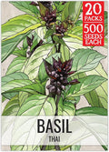 Seed Needs Basil Seeds for Planting Thai Basil Herbs - Non-GMO Heirloom & Untreated Herb Seed to Grow a Fresh Indoor or Outdoor Home Grown Culinary Garden (20 Packs)