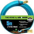 Aeromixer THE HOSE - 3/4 Inch Garden Hose 5 Feet, Kinkless Commercial Short Garden Hoses, Heavy Duty Industrial Water Hoses for Outdoors, 650 PSI High-Pressure Watering Tool for Farming and Gardening