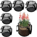 6PCS Mesh Aquatic Pond Plant Baskets, 2 Gallon Round Pond Planting Bags Aquatics Planter Pot Water Lily Growing Container with Handles for Lotus Bog Plant Garden Terrestrial Plants, 7.9" H x 7.9" Dia