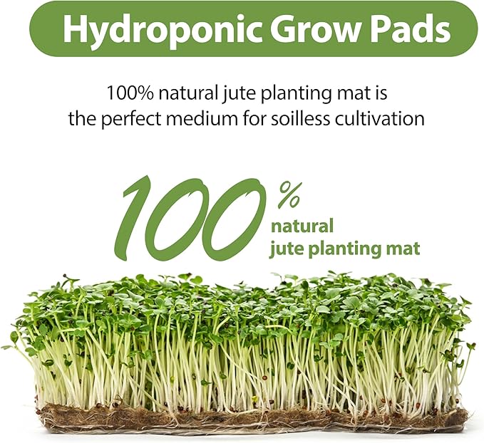 10 Pack Jute Grow Mat for Microgreens, 10" X 20" Hydroponic Grow Pads for Growing Tray Sprouting Trays Jute Fiber Seed Starter Planting for Micro Greens & Wheatgrass