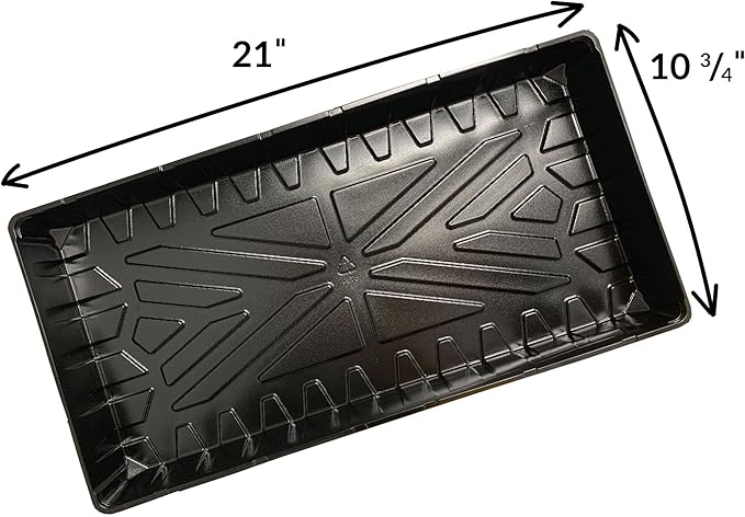 Jiffy Plant Germination Tray - Durable, Watertight, No-Hole, Lightweight - 10.75 x 21 in, 10-Pack - Plastic