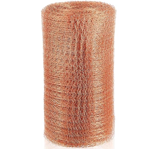 Gisafai 5" x 150 ft Copper Mesh Rodent Control Copper Wool for Slugs Rustproof DIY Hole Filler Pure Wire Mesh for Bat Snail Bird Pest Rodent Control Gap Blocker Fill Fabric Hole Blocking Gardening