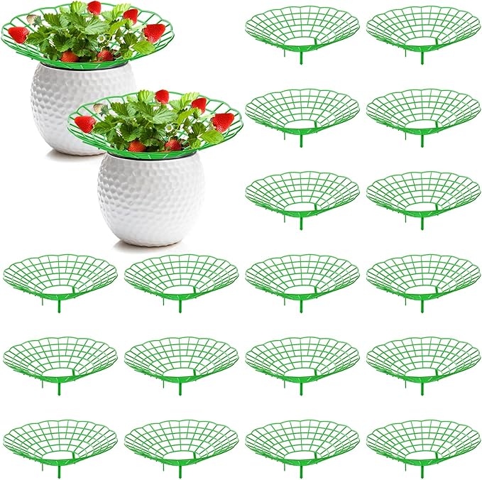 20 Pack Strawberry Supports, Strawberry Plant Stand With 3 Sturdy Legs, Strawberry Growing Racks, Strawberry Growing Frame Holder Cage, Keeping Berries Clean