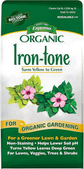 Espoma Organic Iron-Tone 3-0-3 Organic Fertilizer and Plant Food to Help Correct Iron Deficiency (Chlorosis). 5 lb. Bag. Turns Yellow to Green, Non Staining Iron