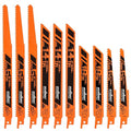 HORUSDY 10-Piece Reciprocating Saw Blades Set with Storage Case, 6" 8" & 9" Wood & Metal Cutting Blades, Bi-Metal and High Carbon Steel Saw Blades for Fast, Clean, and Durable Cutting