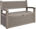 YITAHOME 70 Gallon Storage Bench Deck Box, Lockable Patio Bench, Waterproof Outdoor Pool Deck Storage for Patio Cushions, Garden Tools and Pool Supplies, Light Brown