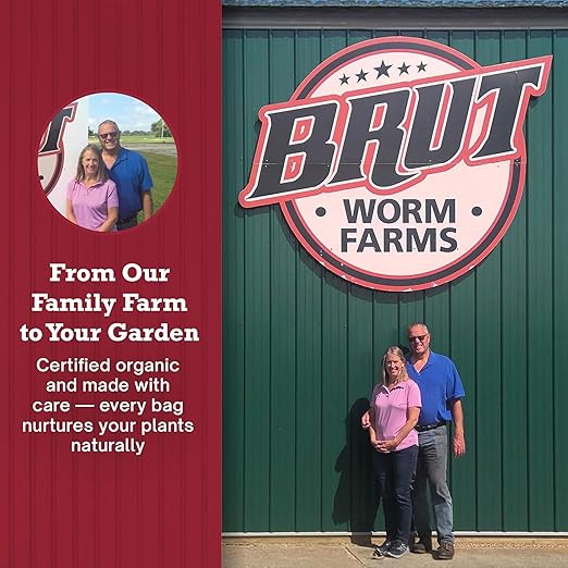 Brut Organic Worm Castings – 30 Lb – Garden's Elixir for Thriving Blooms & Harvests! (8 Pack)
